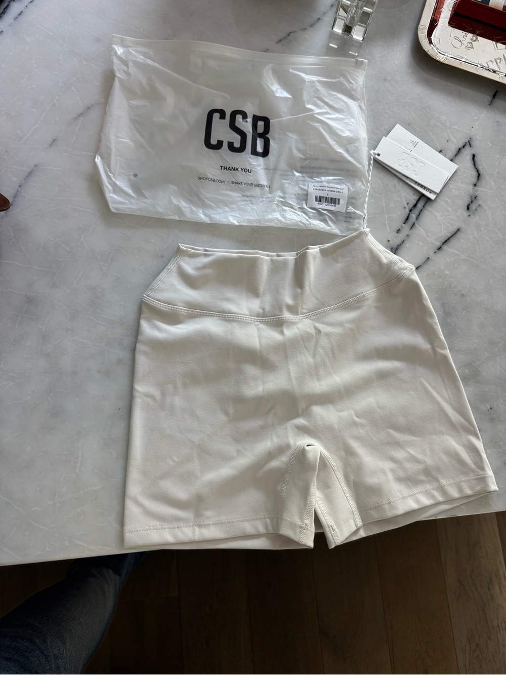 CSB Women's High-Waist Athletic Shorts — Off-White